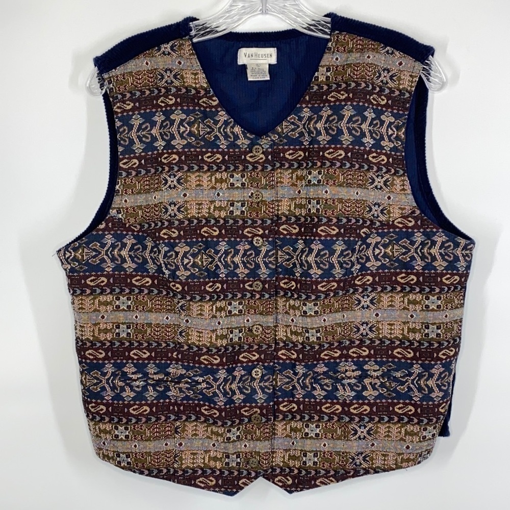 Van Heusen Vintage Button up Vest Adjustable Back